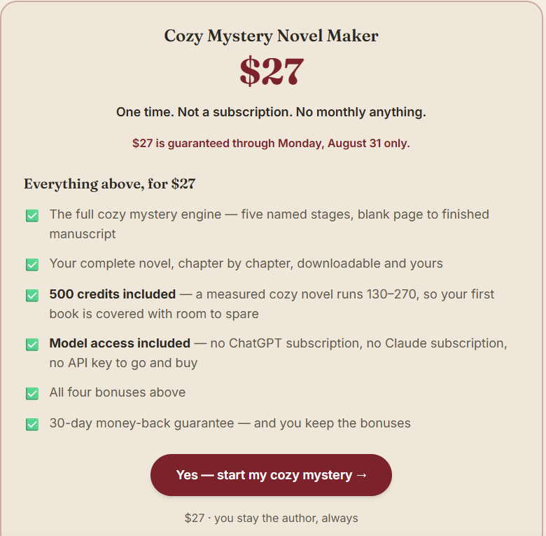 Cozy Mystery Novel Maker Review